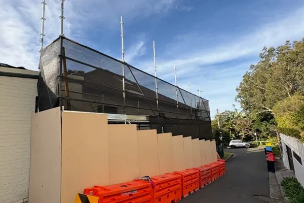 Scaffolding installed for a second story extension in Manly